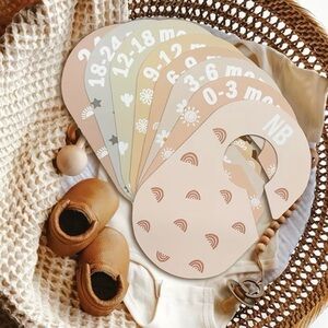 NWT 8 Pc. Plastic Pastel Infant Closet Divider Hangers, Wardrobe Organizer